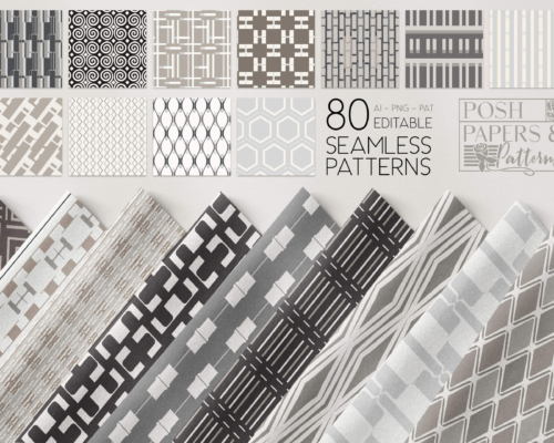 80 Geometric Seamless Pattern Graphics Bundle
