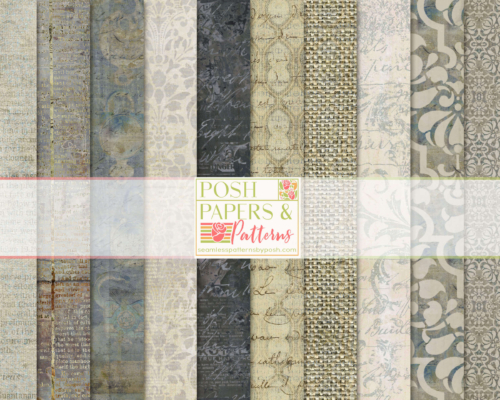 Vintage Vibes Shabby Chic Antique Digital Scrapbook Paper Pack Vol 1