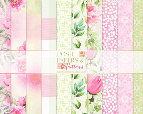 Pink Floral Printable Scrapbook Papers Vol 2