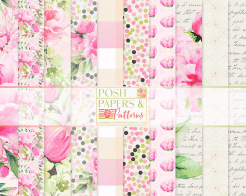 Pink Floral Printable Scrapbook Papers Vol 3