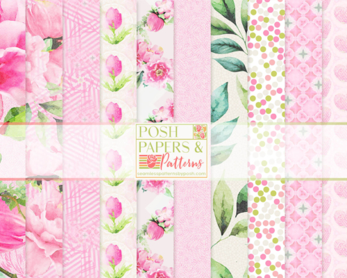 Pink Floral Printable Scrapbook Papers Vol 4